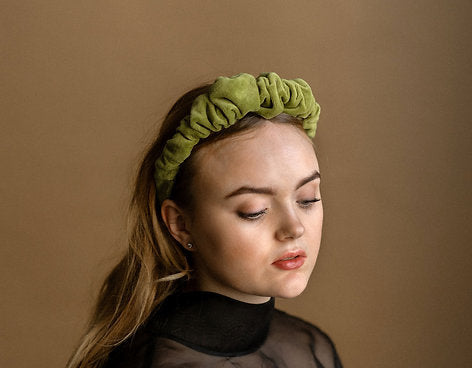 Ruffle linen headband