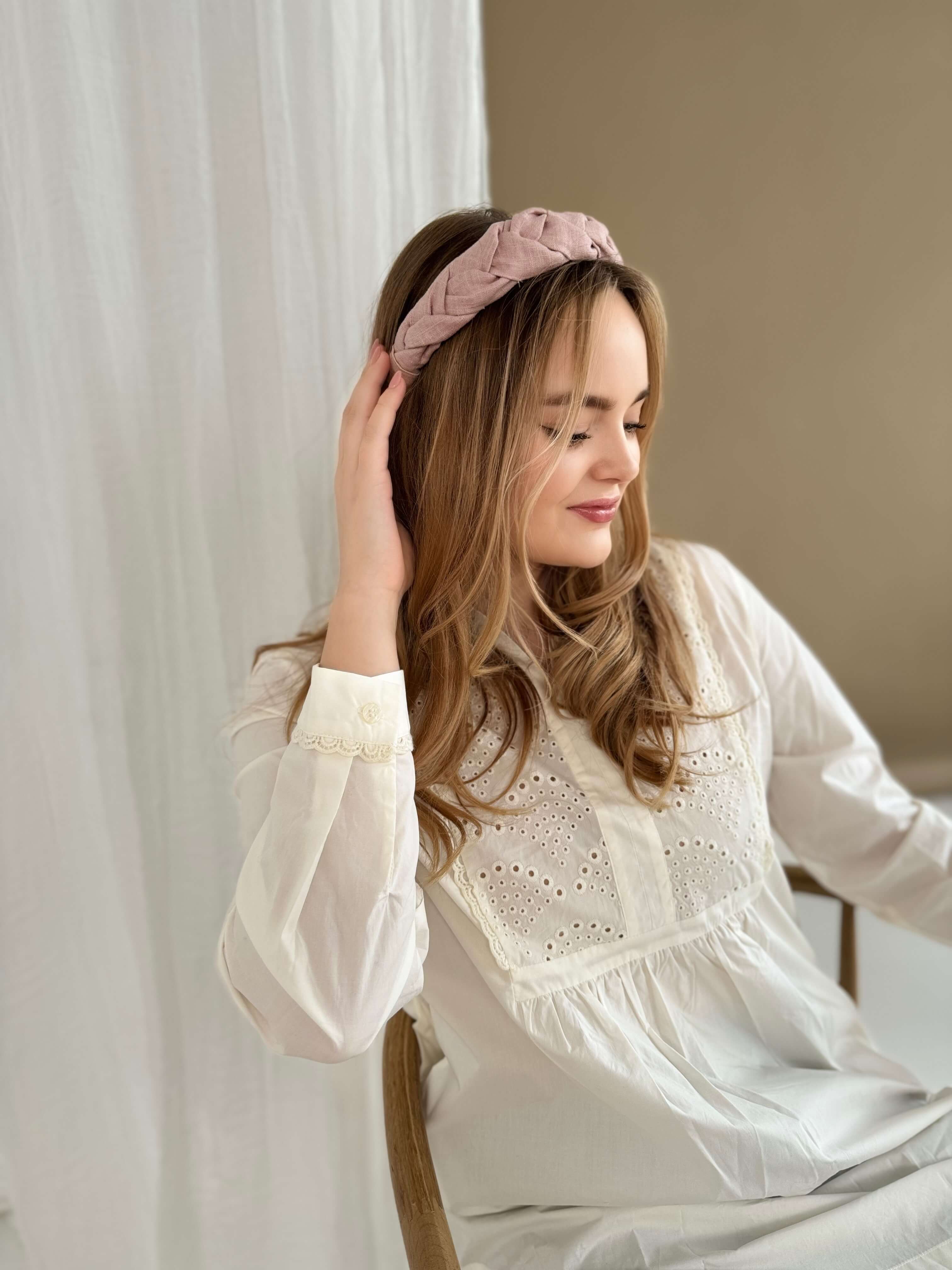 Ruffle linen headband