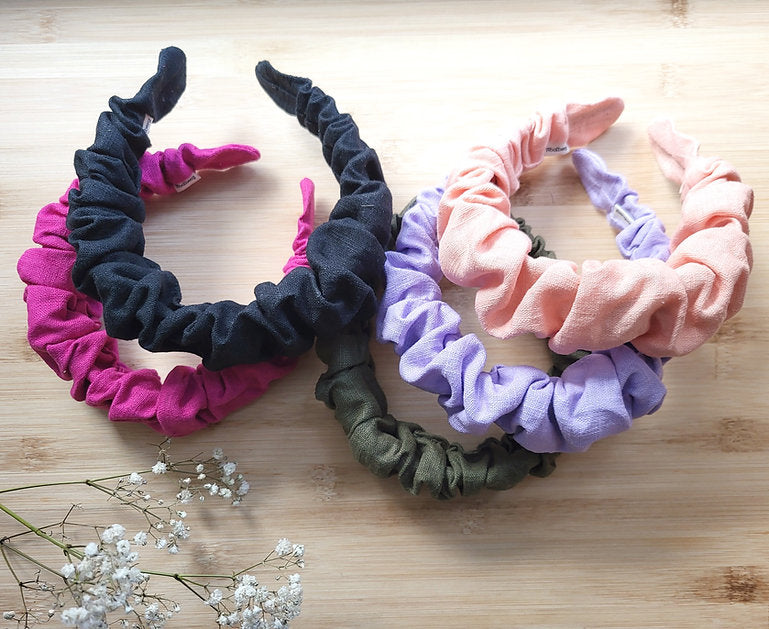 Ruffle linen headband